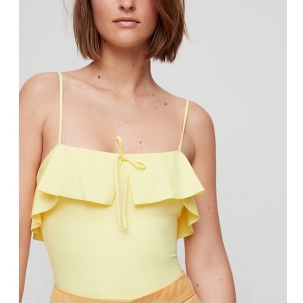 Aritzia Wilfred Nyla Lemon Meringue Bodysuit Size Large